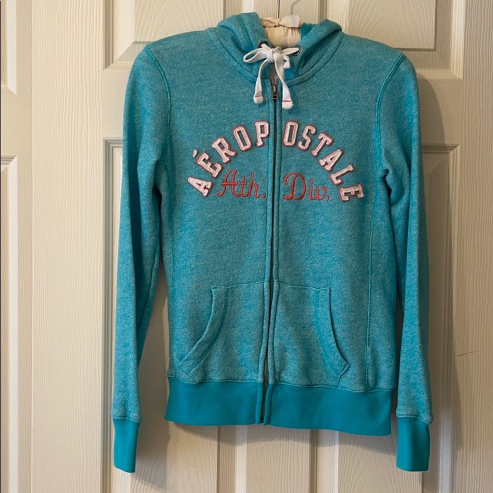 Tropical Blues Aeropostale Zippered Hoodie Size XS